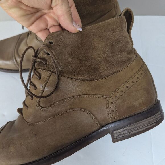 Rockport Men’s Leather Lace-Up Boots Size 11.5 Brown Cap Toe Dress Casual - Picture 4 of 10